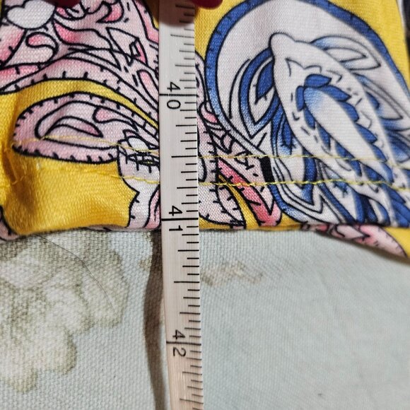 Boho, Casual or Dress up, Woman's Paisley Print Yellow A-Line Dress With Elbow-L - Picture 8 of 13